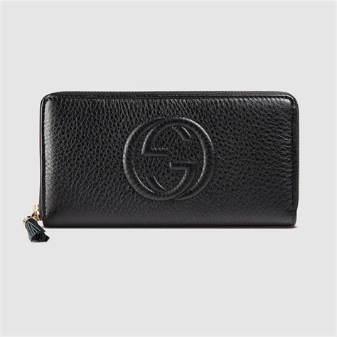 gucci soho travel double speed around wallet leather top bag|designer gucci zip around wallet.